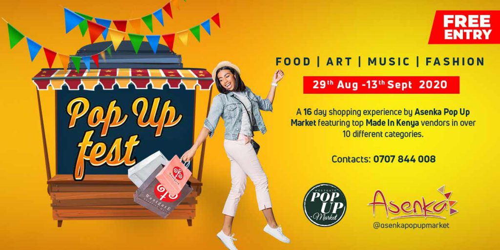 Indulge in a 16-day shopping experience by @asenkapopupmarket featuring Kenyan Made brands! Save the dates 29th August to 13th September for a shopping festival with food, fashion, art and music at the @westgatepopupmarket