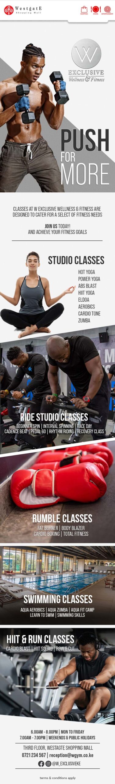 W Exclusive Wellness and Fitness Classes